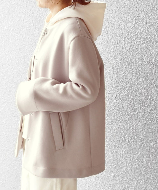 〈手洗い可能〉スナップボタンライトショートコート