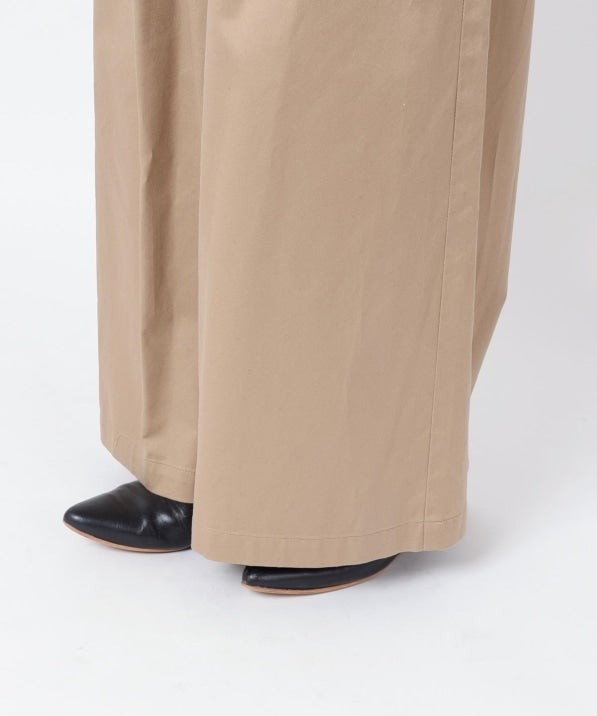 liflattie ships:ツイルコットンタックワイドパンツ