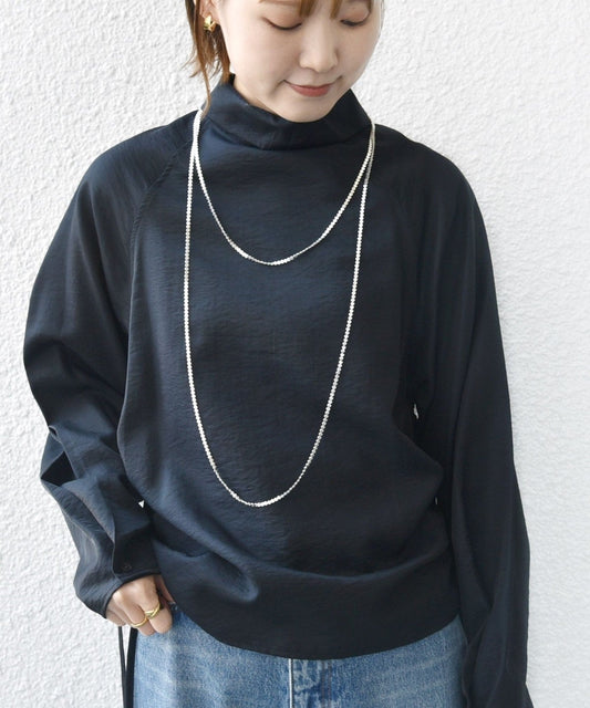 【WEB限定】〈洗濯機可能〉シアー ハイネック 2WAY ブラウス