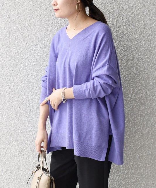 〈手洗い可能〉ケアフリーVネックプルオーバー