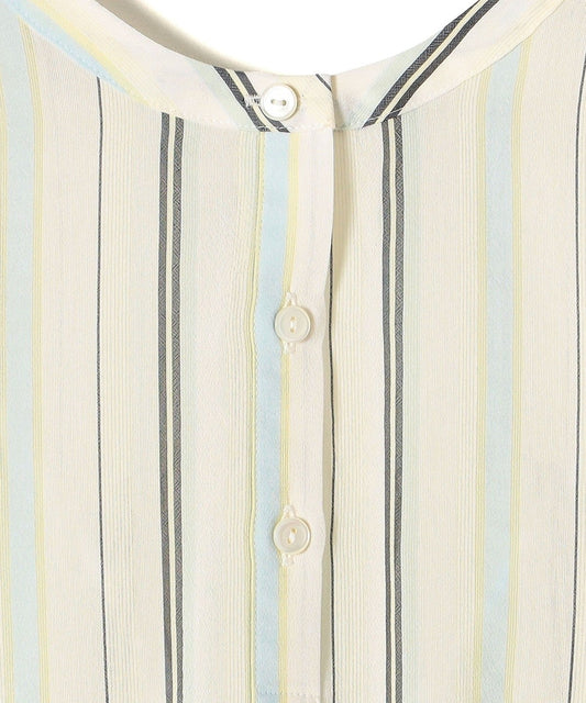 〈手洗い可能〉前後 2WAY シアー ストライプ ブラウス