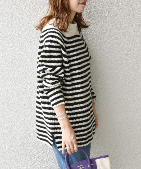 SHIPS any: カシミヤ ミックス ラグラン ハイネック プルオーバー