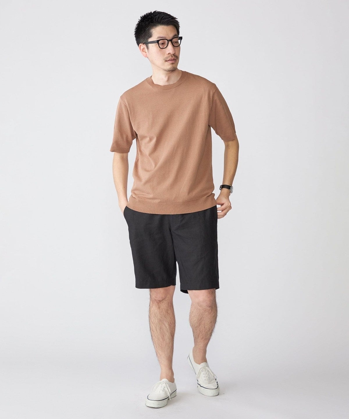 SHIPS: 〈手洗い可能〉 14ゲージ TEXBRID(R) リネン ニット Tシャツ