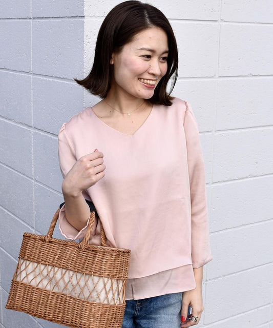 【SHIPS Days WHITE LABEL】ダブルヘム ブラウス