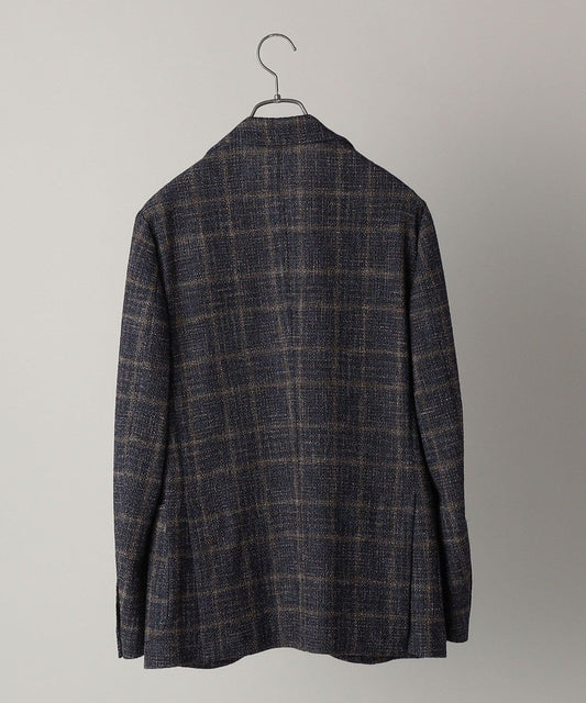 SHIPS: ボノット社生地使用 ブークレ チェック S/3Bジャケット