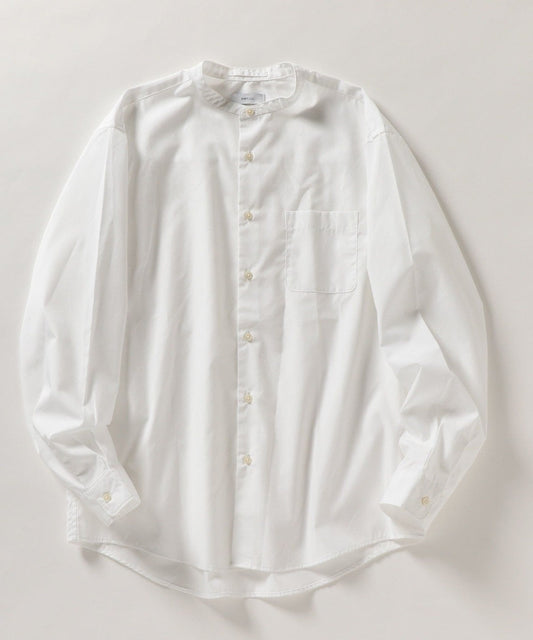 SHIPS any: バンドカラーシャツ ロングスリーブ