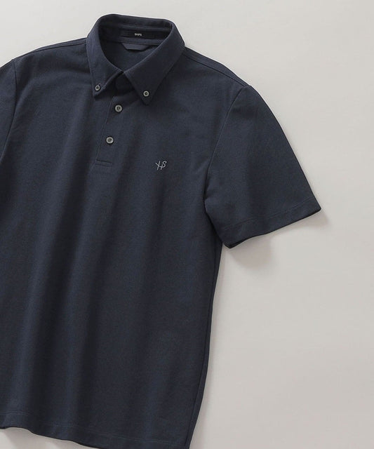 SHIPS: 吸水速乾・UVケア Drymix(R) ワンポイント ロゴ ボタンダウン ポロシャツ