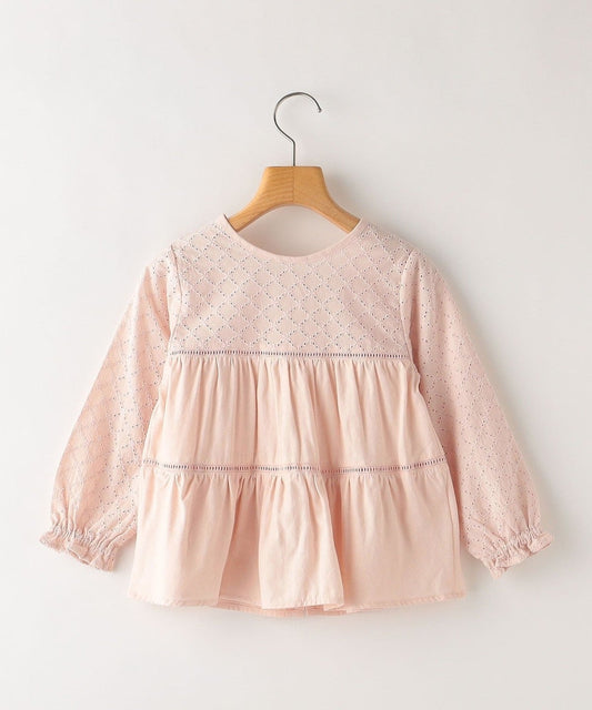 SHIPS KIDS:100〜130cm / 刺繍 スナップ ブラウス