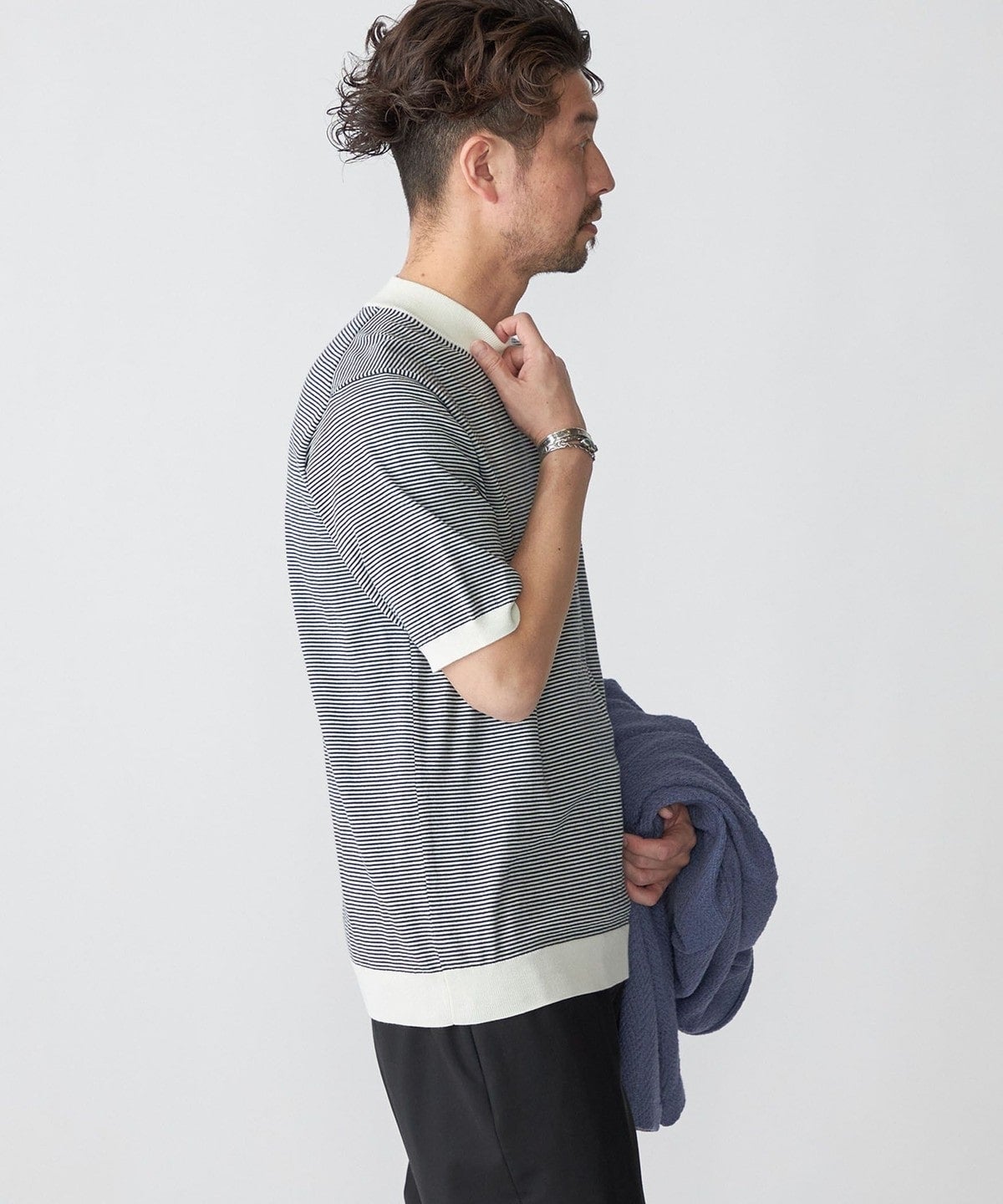 SHIPS: CORDURA(R) TEXBRID(R) モックネック ニット Tシャツ