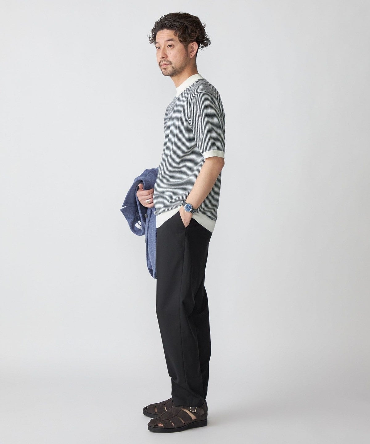 SHIPS: CORDURA(R) TEXBRID(R) モックネック ニット Tシャツ