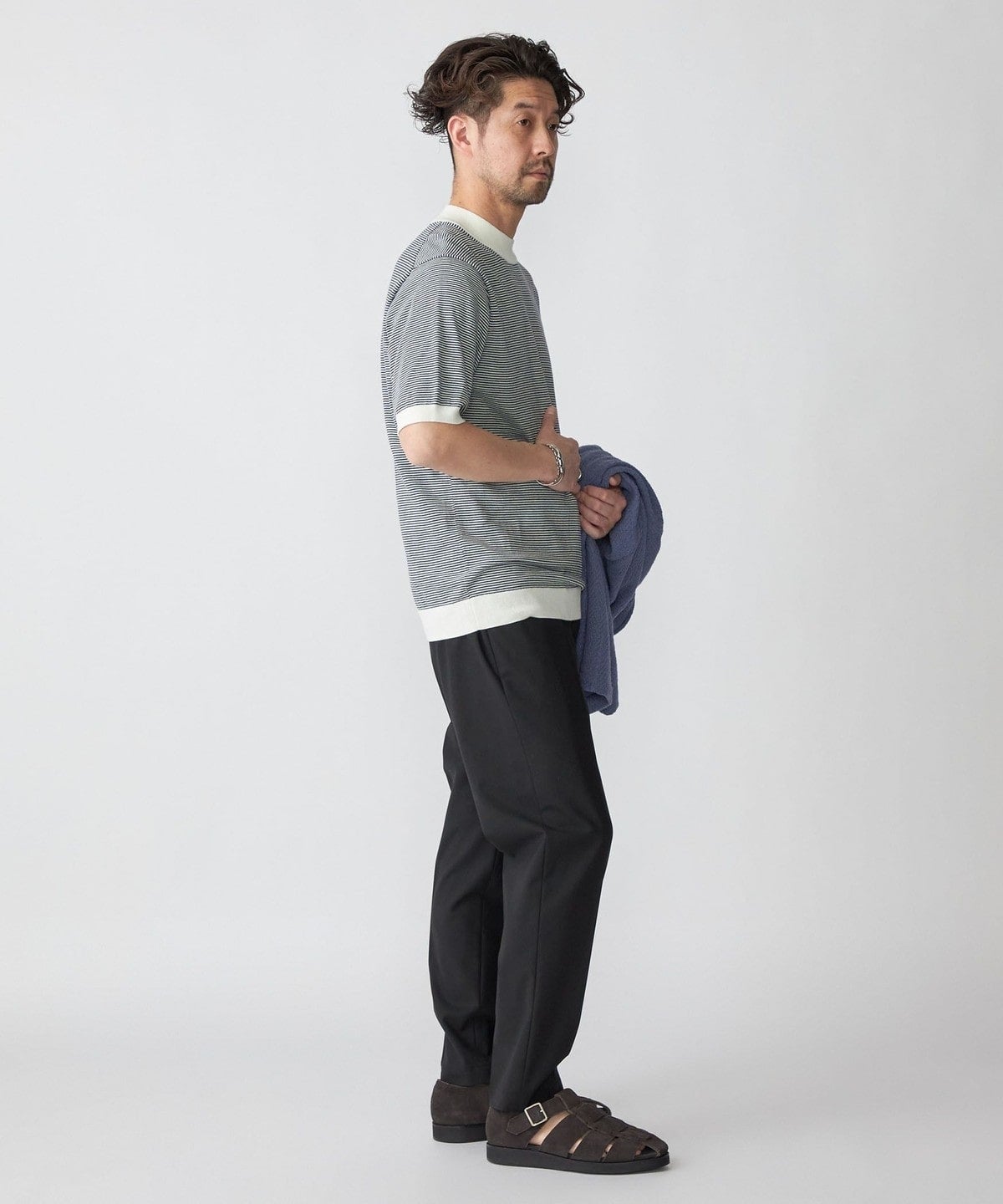 SHIPS: CORDURA(R) TEXBRID(R) モックネック ニット Tシャツ