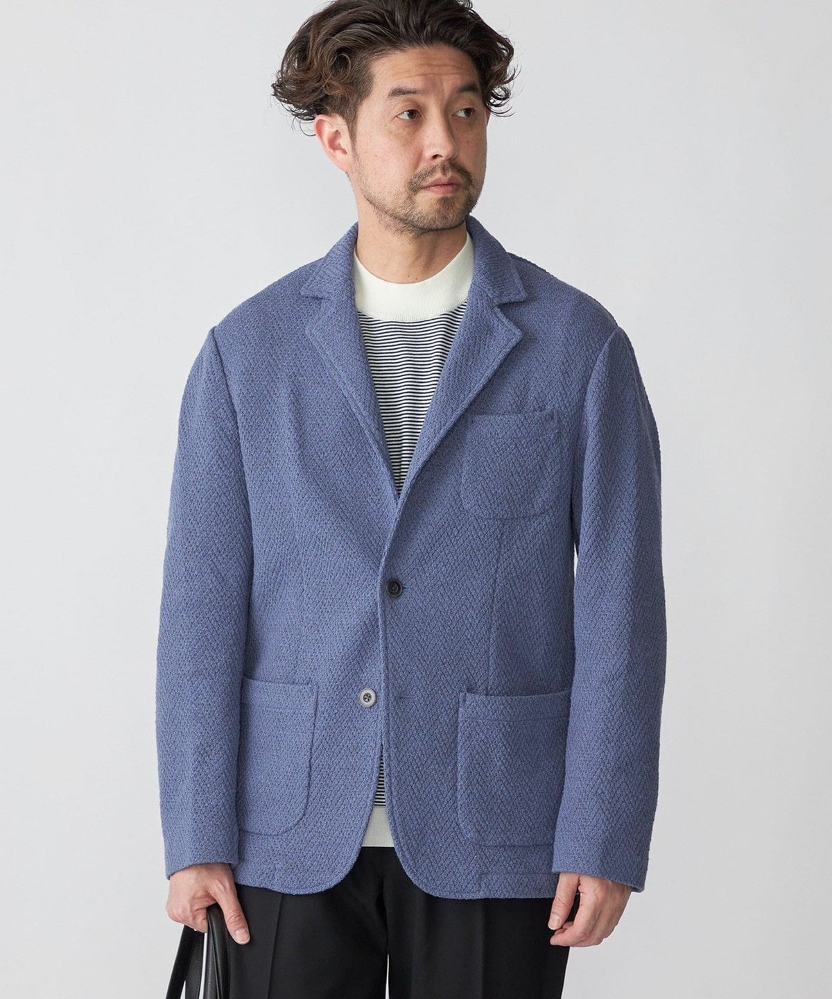 SHIPS: CORDURA(R) TEXBRID(R) モックネック ニット Tシャツ