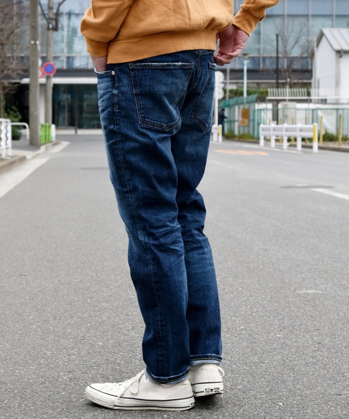 【WEB限定/SHIPS別注】RED CARD: 別注 ジャストレングス ストレッチ スリムテーパードデニム≪RHYTHM≫