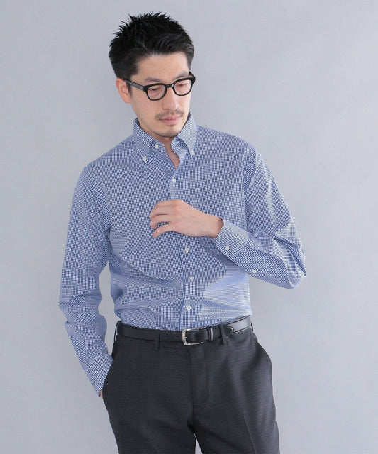 SHIPS: イージーアイロン ギンガムチェック イタリアンボタンダウン シャツ