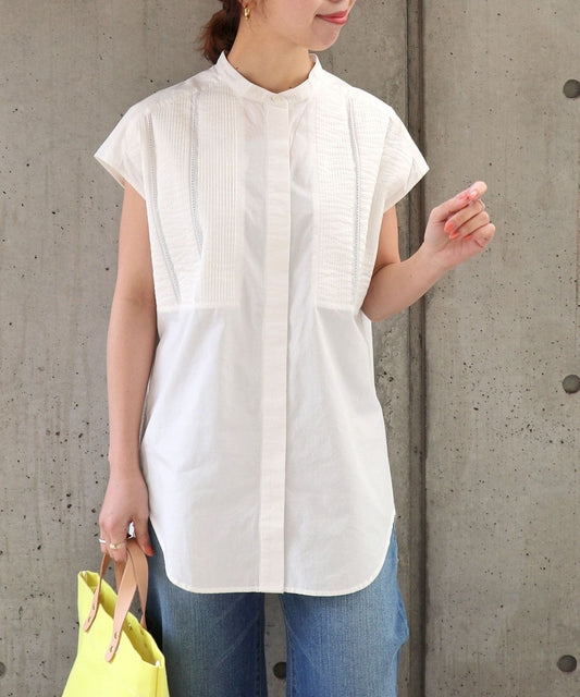 SHIPS any: ピンタック ロングシャツ〈ウォッシャブル〉