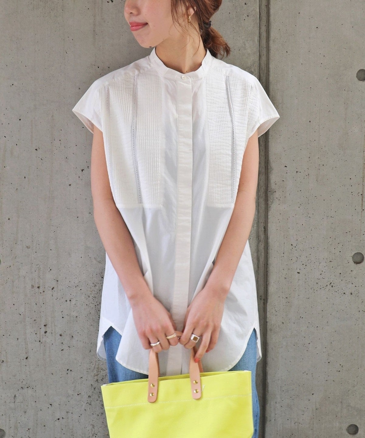 SHIPS any: ピンタック ロングシャツ〈ウォッシャブル〉