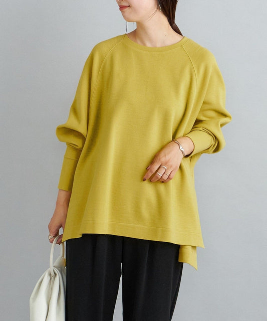 〈手洗い可能〉ウール混ジャージードルマンプルオーバー