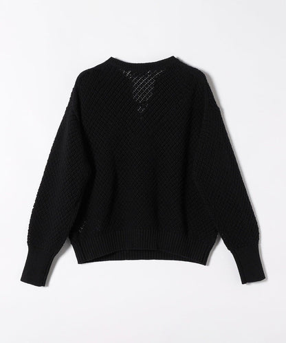 quaranciel:〈手洗い可能〉アイレット スキッパー レースアップ プルオーバー