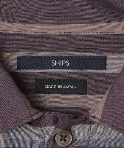 SHIPS: コットン シルク ビッグチェック スクエアカット ウィークエンド シャツ