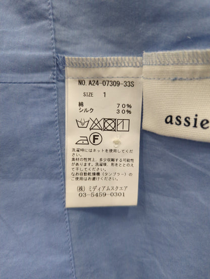 【SHIPS別注】assiette:〈手洗い可能〉コットン シルク フリル ブラウス