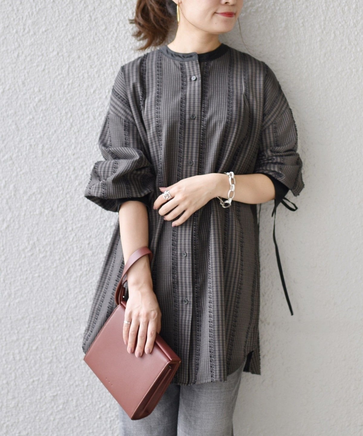 【WEB限定】2WAYバイカラービッグチェックシャツ