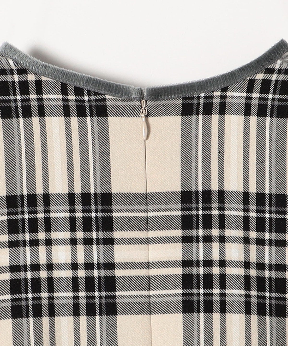 SHIPS any:〈ウォッシャブル〉チェック パイピング パフ スリーブ ワンピース