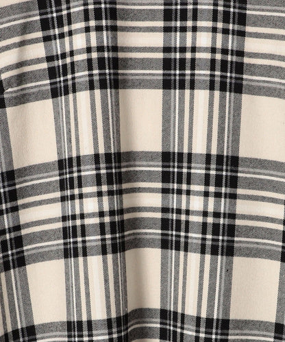 SHIPS any:〈ウォッシャブル〉チェック パイピング パフ スリーブ ワンピース