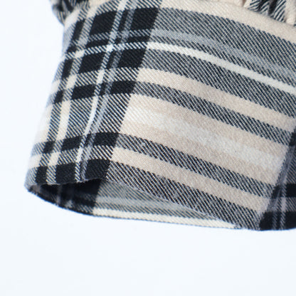 SHIPS any:〈ウォッシャブル〉チェック パイピング パフ スリーブ ワンピース