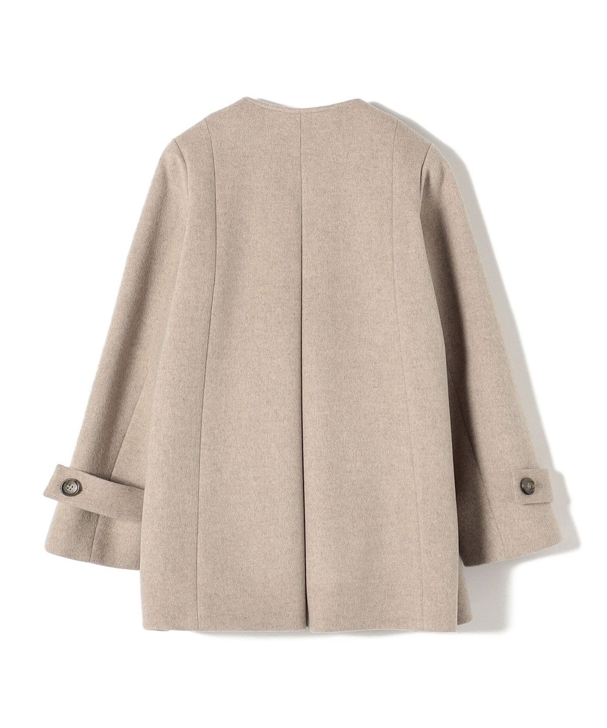 SUPER140ノーカラーAラインPコート