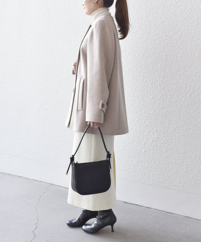 SUPER140ノーカラーAラインPコート