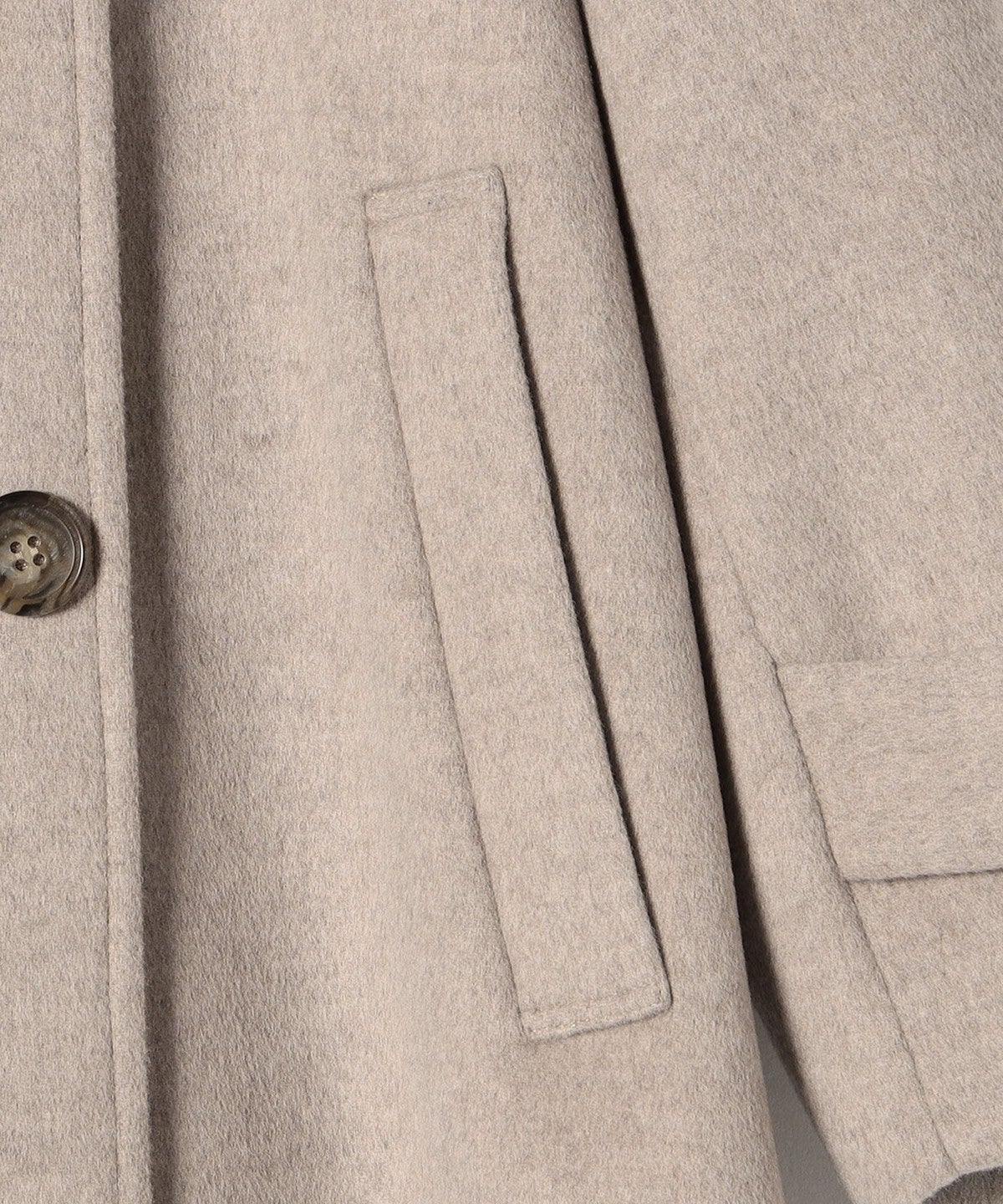 SUPER140ノーカラーAラインPコート