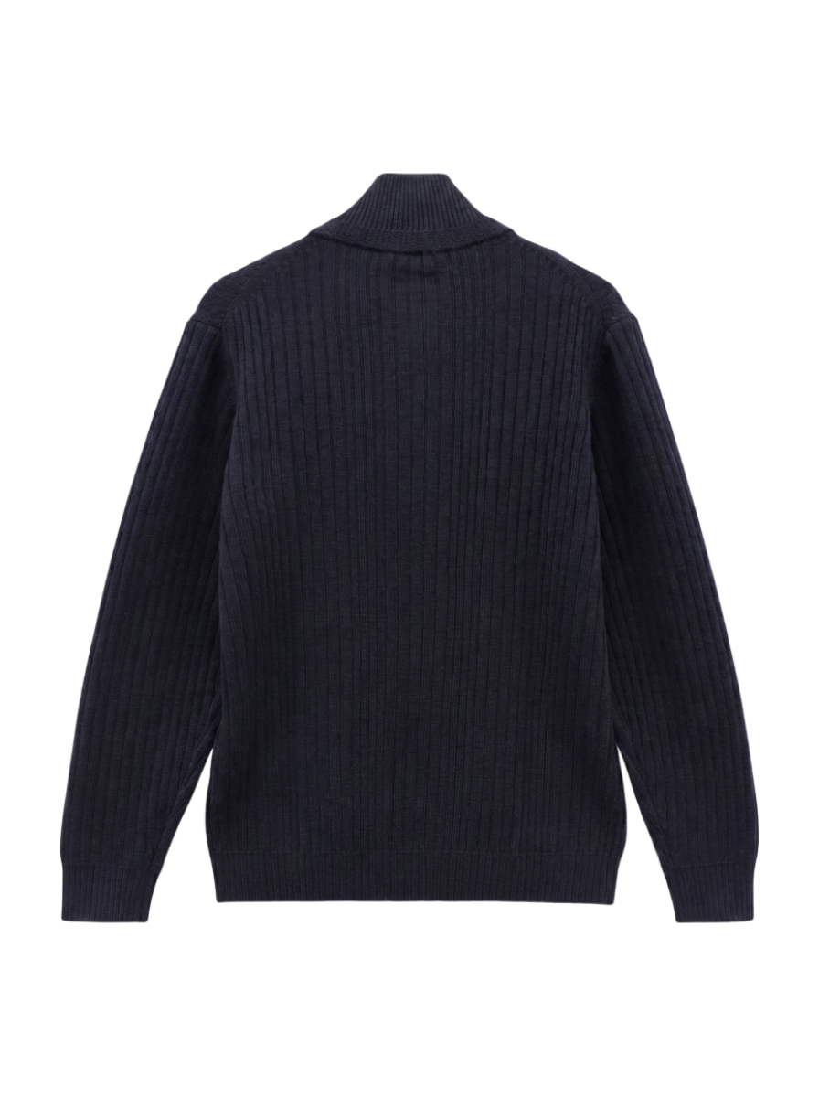 SHIPS: WOOLMARK ミドルゲージ ランダム/アラン スタンド カーディガン