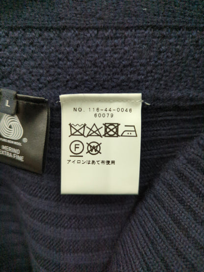 SHIPS: WOOLMARK ミドルゲージ ランダム/アラン スタンド カーディガン