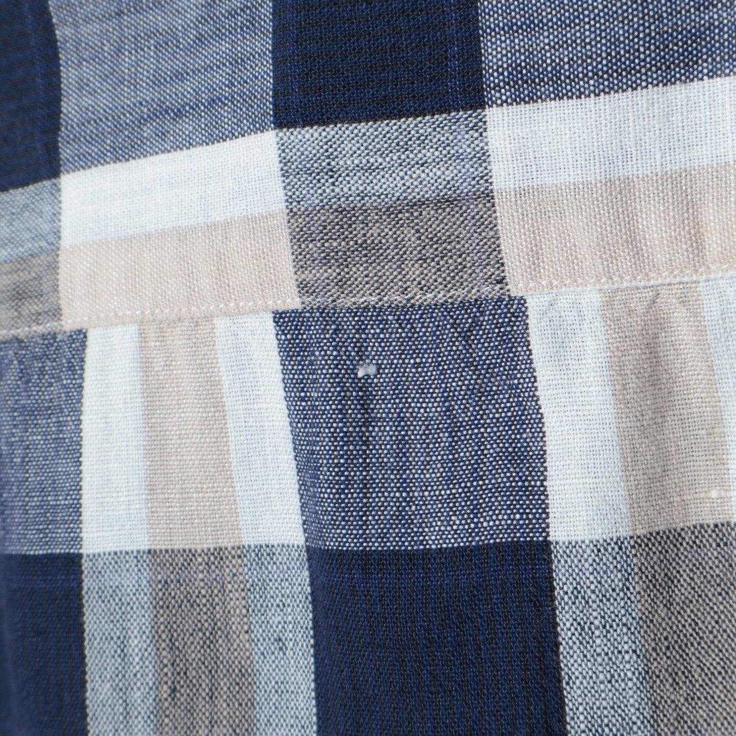 SHIPS: "Shuttle notes" コットン/リネン ナローカラー シャツ