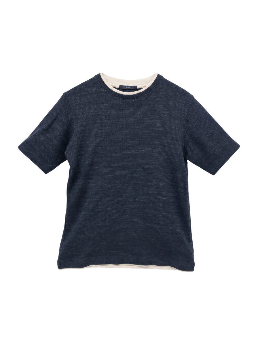 SHIPS: ワッフル フェイクレイヤード クルーネック Tシャツ