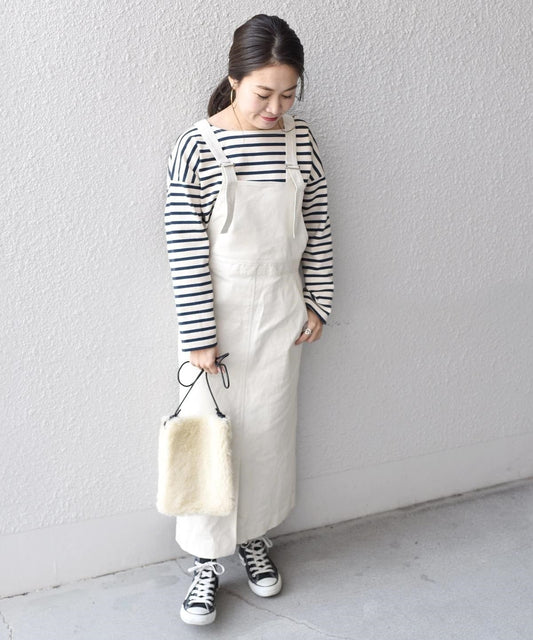 liflattie ships:ドリルストレッチジャンパースカート