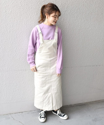 liflattie ships:ドリルストレッチジャンパースカート