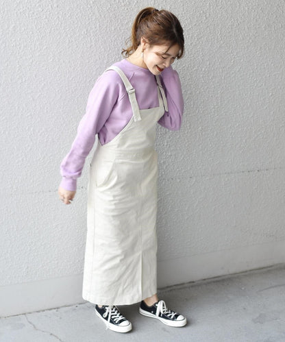 liflattie ships:ドリルストレッチジャンパースカート