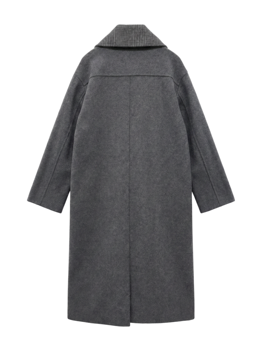 liflattie ships:ソリッド×チェックリバーシブルコート