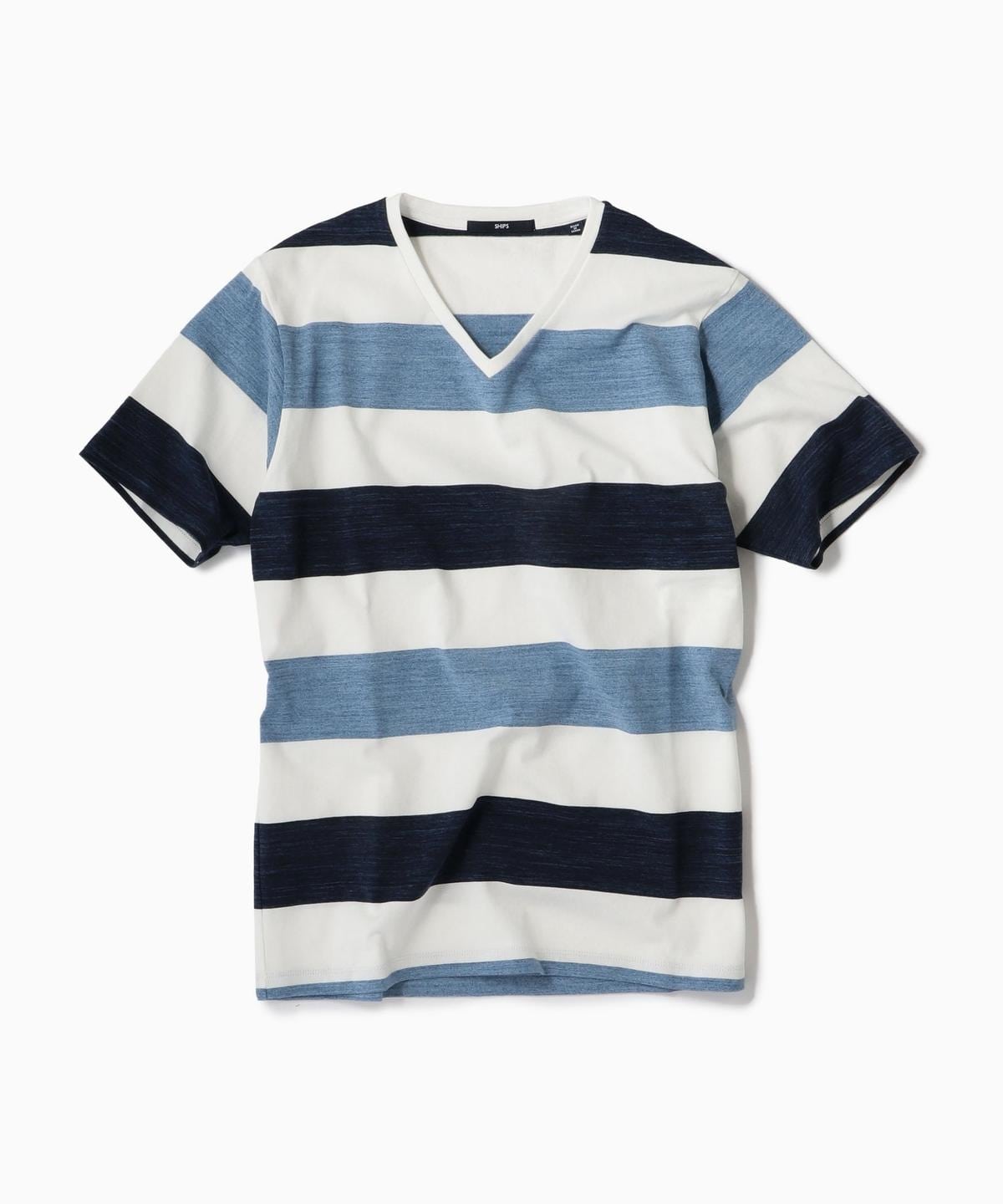 SHIPS: MADE IN JAPAN ワイドボーダー Vネック Tシャツ 19SS