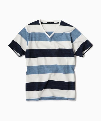 SHIPS: MADE IN JAPAN ワイドボーダー Vネック Tシャツ 19SS
