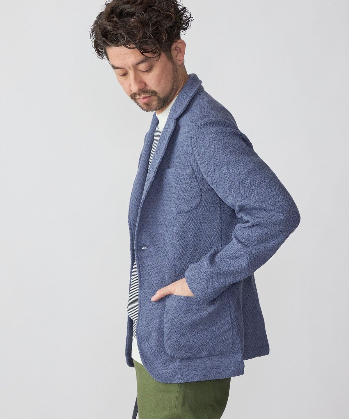 SHIPS:〈手洗い可能〉TEXBRID(R) ヘリンボーンジャカード 2ボタン ジャケット