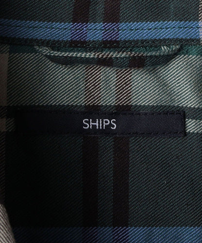 SHIPS: 綿ビエラ ビッグチェック レギュラーカラーシャツ