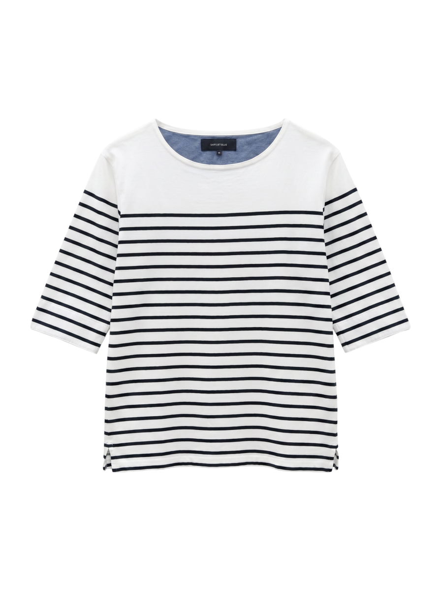 SHIPS JET BLUE:0087 BASIC BDR TEE