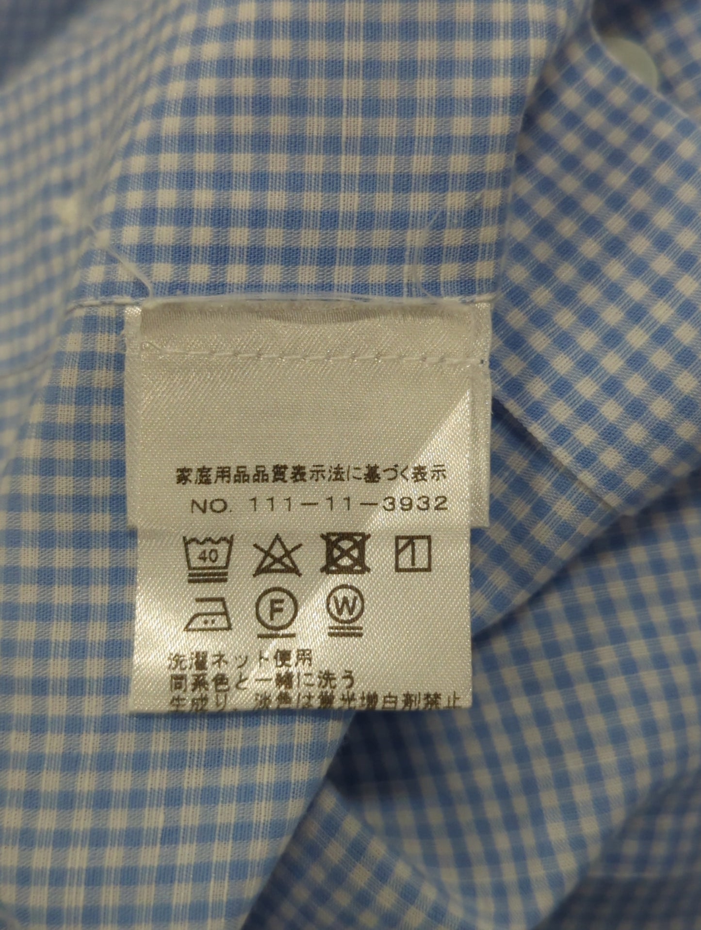 Made in Italy: コットン/リネン ギンガムチェック ワイドカラーシャツ