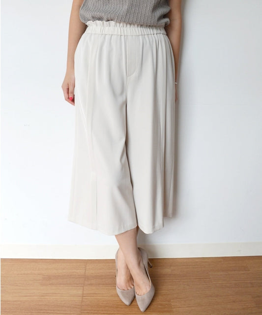【手洗い可能】ワイドクロップドパンツ