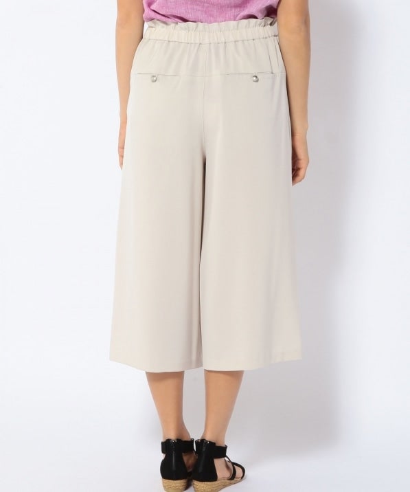 【手洗い可能】ワイドクロップドパンツ