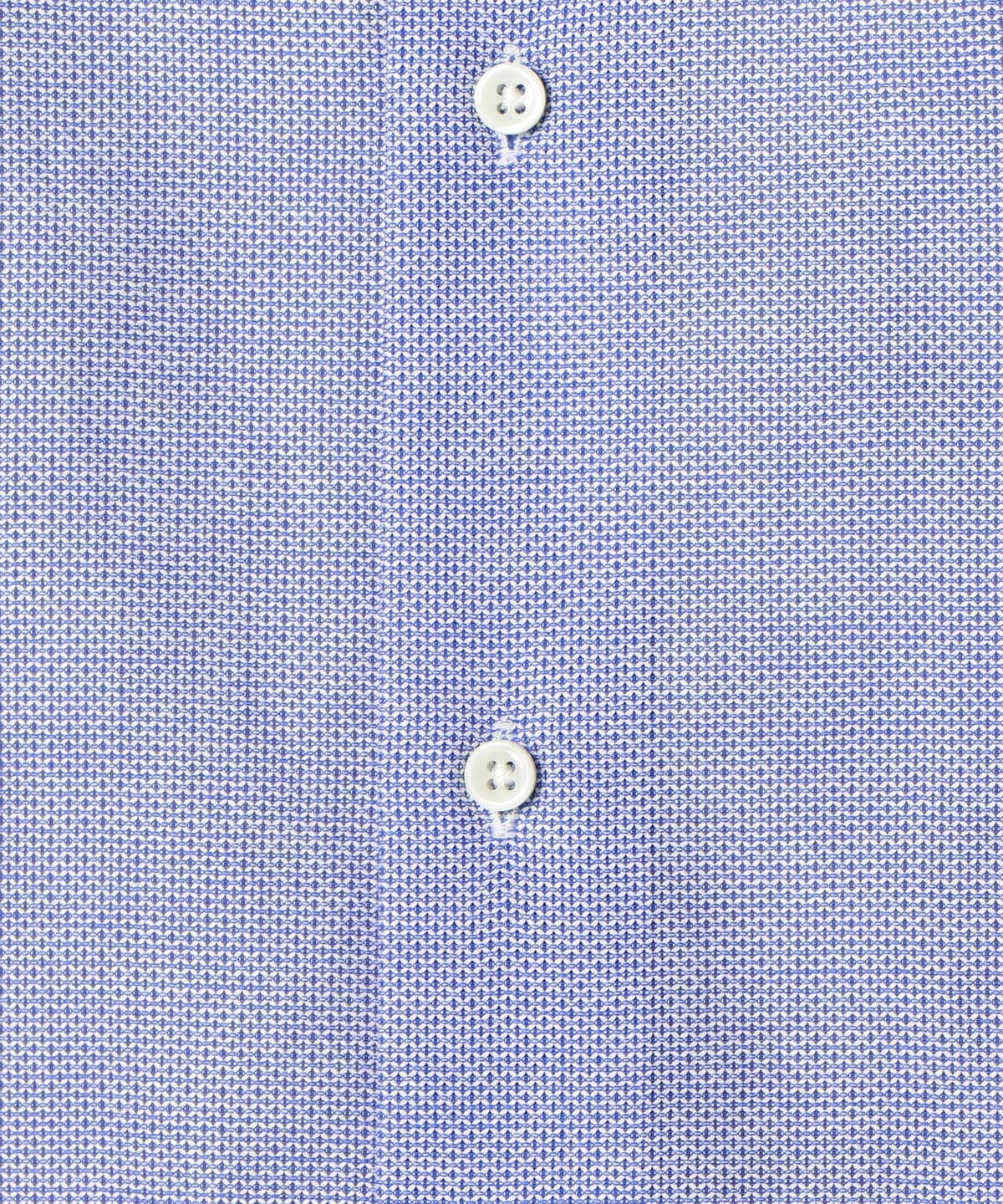 SD: 【MONTI社製生地】カラミ ストライプ ホリゾンタルカラー シャツ(ブルー)