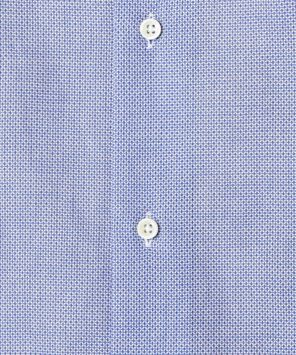 SD: 【MONTI社製生地】カラミ ストライプ ホリゾンタルカラー シャツ(ブルー)