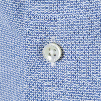 SD: 【MONTI社製生地】カラミ ストライプ ホリゾンタルカラー シャツ(ブルー)